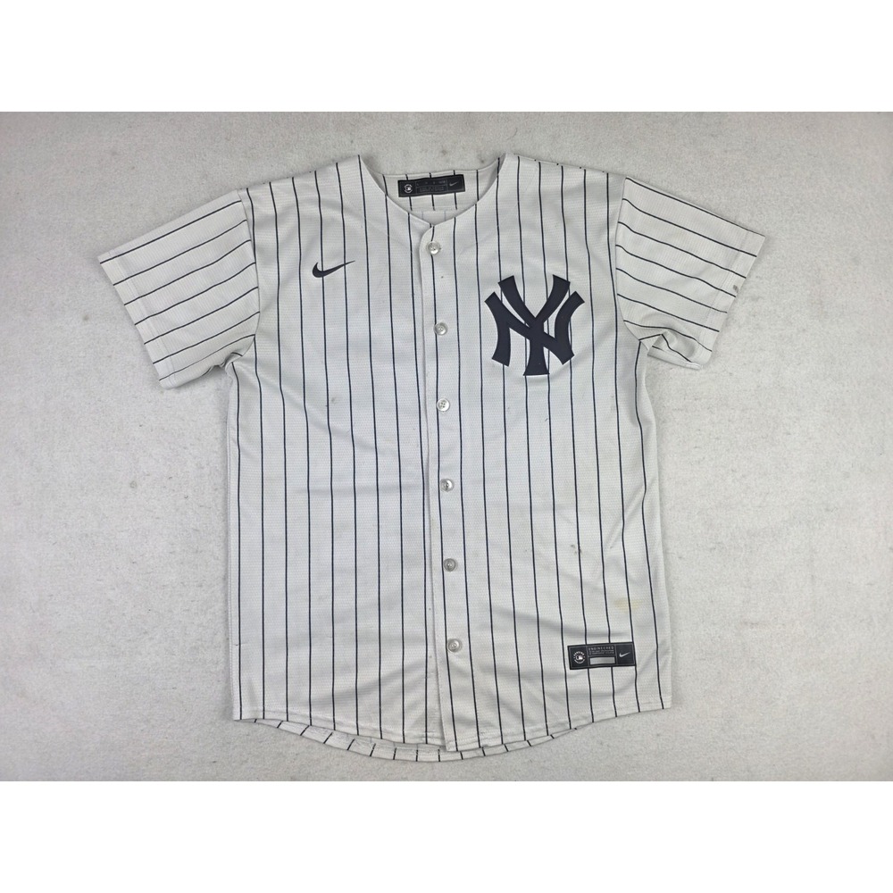 Nike Aaron Judge New York Yankees Jersey Youth Large L 12/14 White Pinstripe MLB